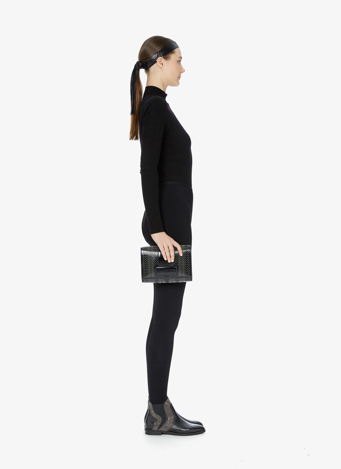 SIMONE CLUTCH LAQUE CASCADE BLACK ALAÏA BLACK  SIMONE CLUTCH LAQUE CASCADE BLACK